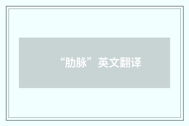 “肋脉”英文翻译