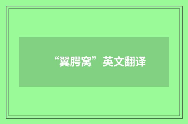 “翼腭窝”英文翻译