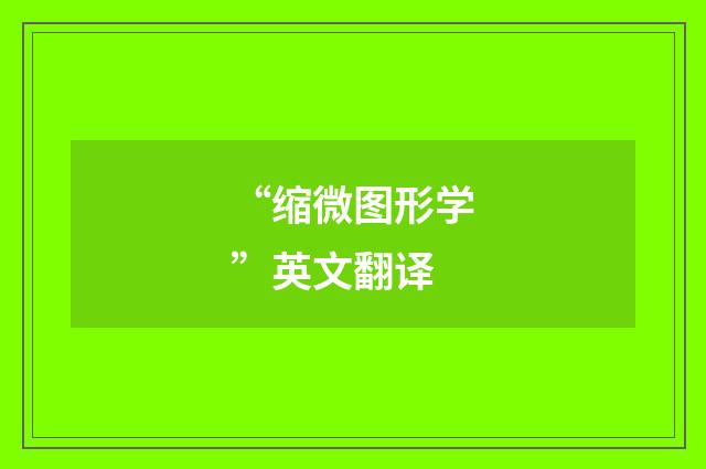 “缩微图形学”英文翻译
