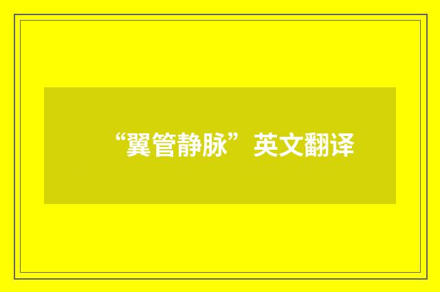 “翼管静脉”英文翻译
