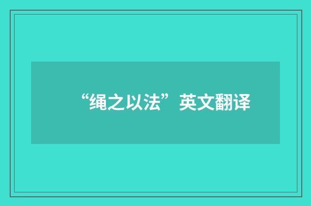 “绳之以法”英文翻译