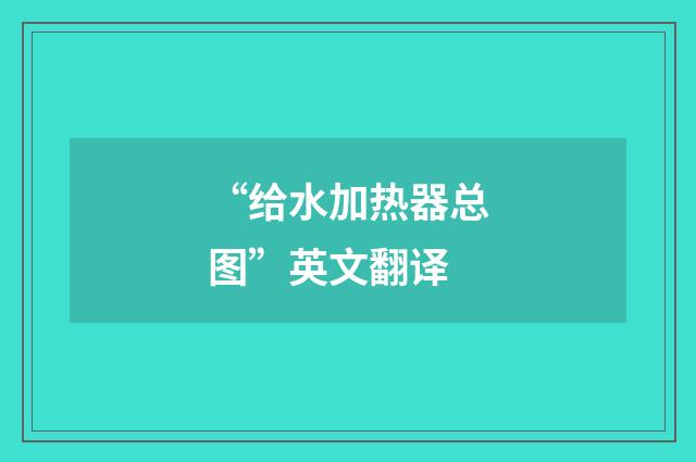 “给水加热器总图”英文翻译