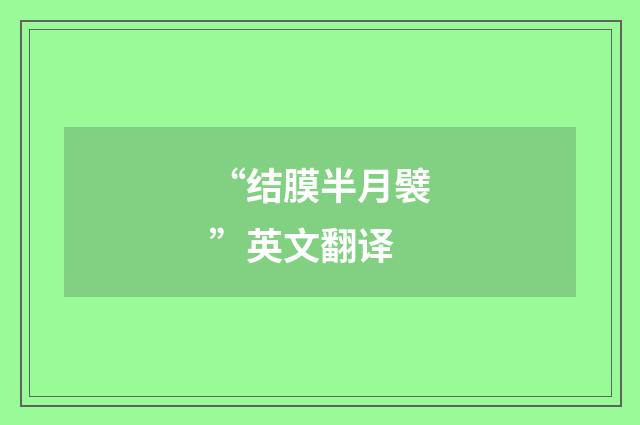 “结膜半月襞”英文翻译