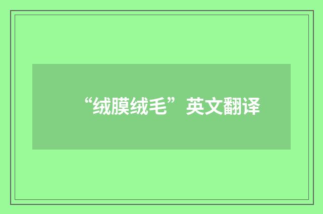 “绒膜绒毛”英文翻译