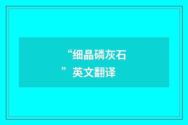 “细晶磷灰石”英文翻译
