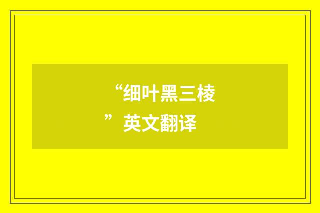“细叶黑三棱”英文翻译