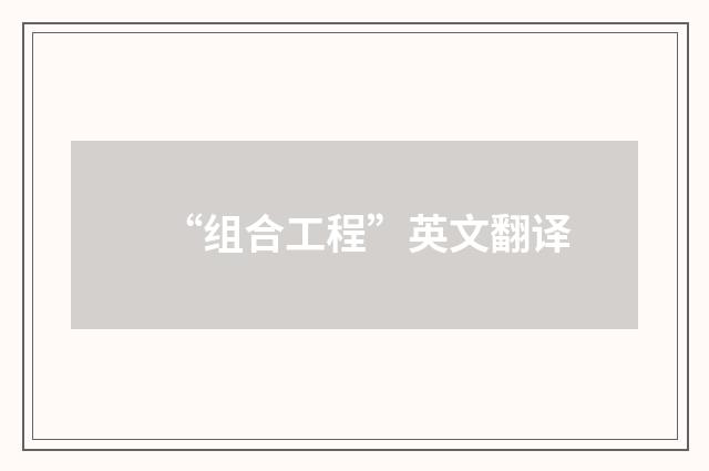 “组合工程”英文翻译