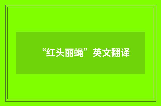 “红头丽蝇”英文翻译