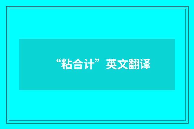 “粘合计”英文翻译