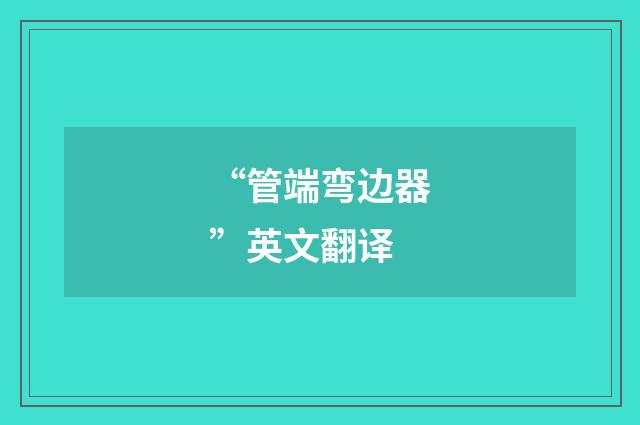 “管端弯边器”英文翻译
