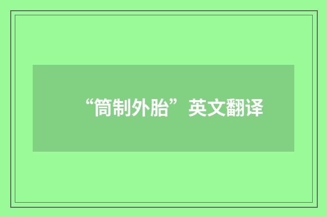 “筒制外胎”英文翻译