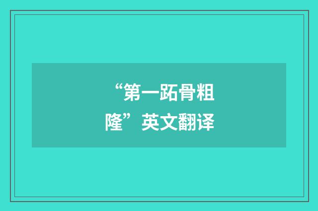 “第一跖骨粗隆”英文翻译