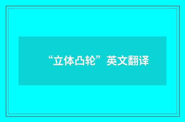 “立体凸轮”英文翻译