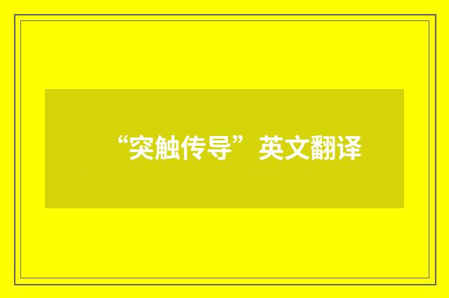 “突触传导”英文翻译