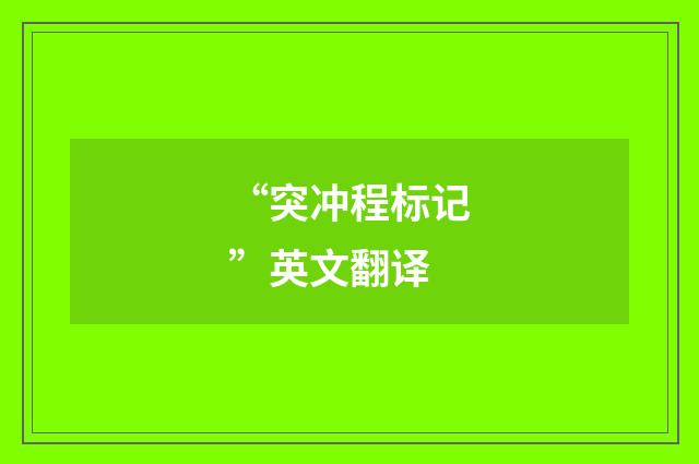 “突冲程标记”英文翻译
