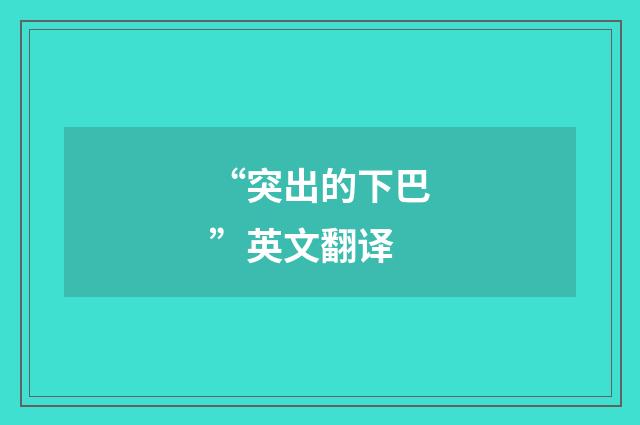 “突出的下巴”英文翻译