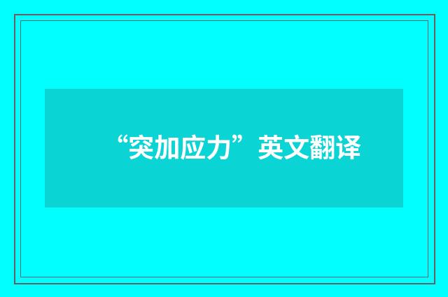 “突加应力”英文翻译
