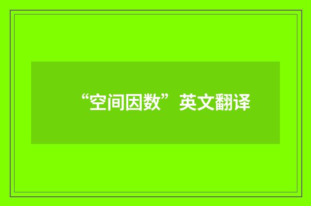 “空间因数”英文翻译