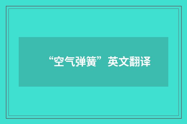 “空气弹簧”英文翻译