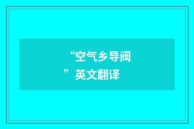 “空气乡导阀”英文翻译