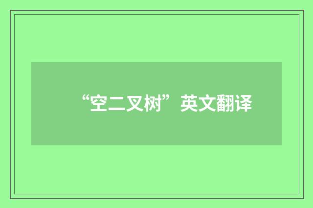 “空二叉树”英文翻译