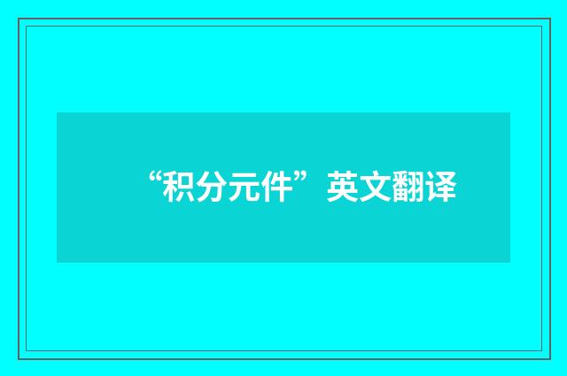 “积分元件”英文翻译