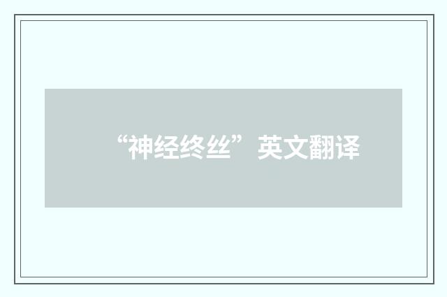 “神经终丝”英文翻译