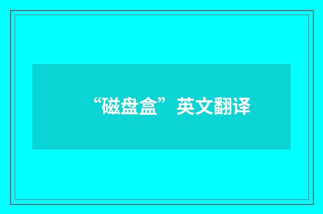 “磁盘盒”英文翻译
