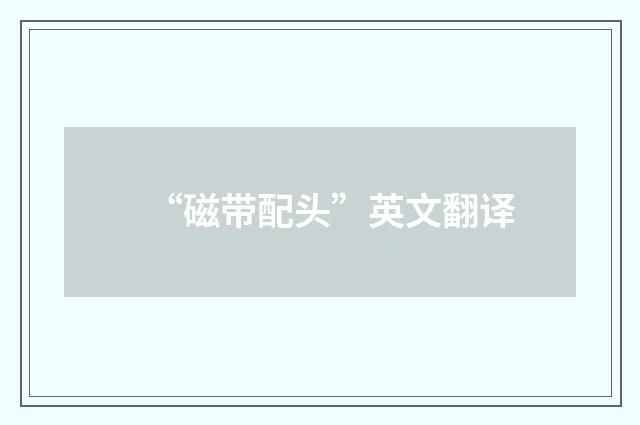 “磁带配头”英文翻译