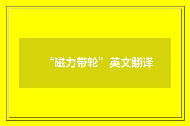“磁力带轮”英文翻译