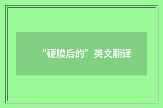 “硬膜后的”英文翻译