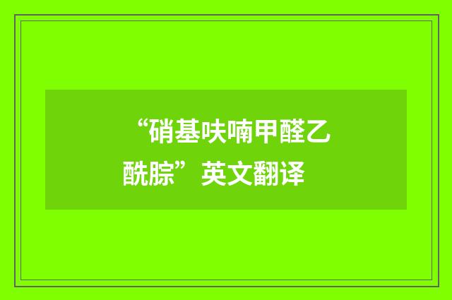 “硝基呋喃甲醛乙酰腙”英文翻译