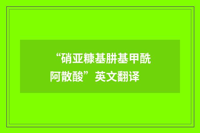 “硝亚糠基肼基甲酰阿散酸”英文翻译