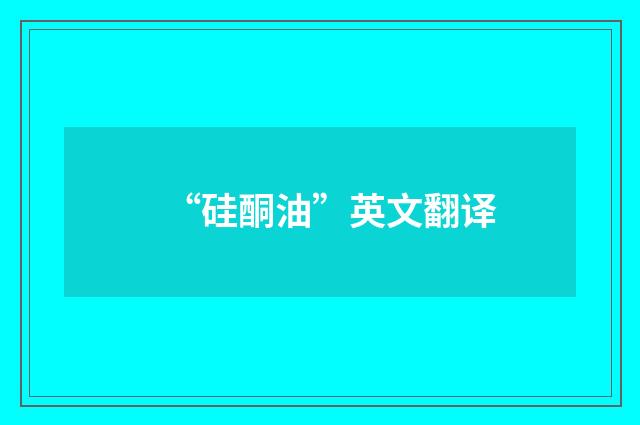 “硅酮油”英文翻译