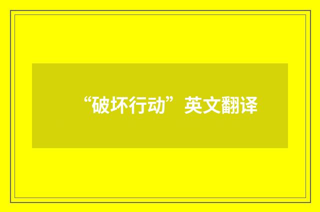 “破坏行动”英文翻译