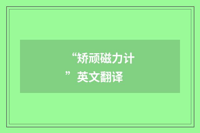 “矫顽磁力计”英文翻译