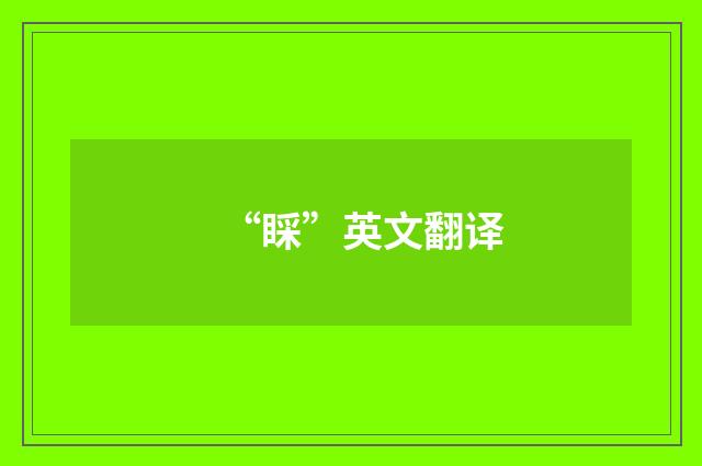 “睬”英文翻译