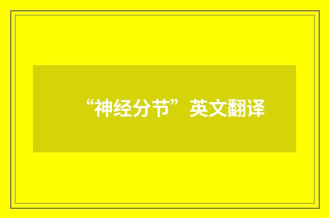 “神经分节”英文翻译