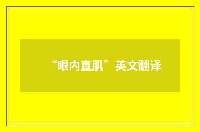 “眼内直肌”英文翻译