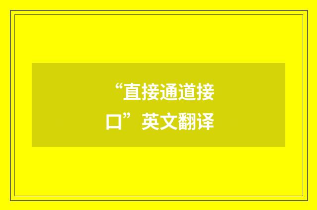“直接通道接口”英文翻译
