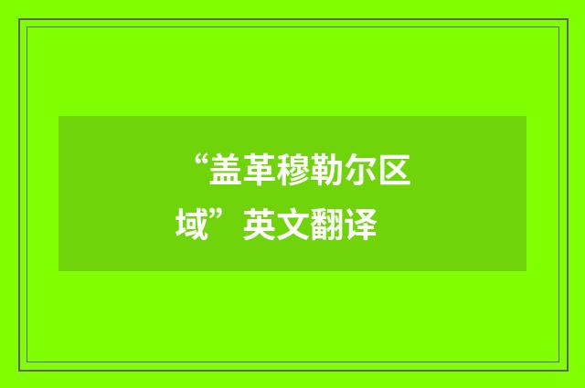 “盖革穆勒尔区域”英文翻译