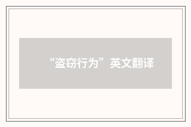 “盗窃行为”英文翻译