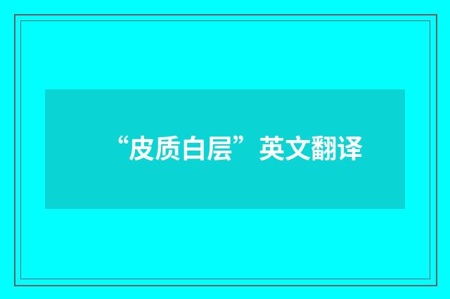 “皮质白层”英文翻译