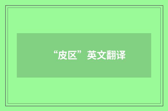 “皮区”英文翻译