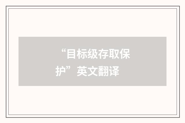 “目标级存取保护”英文翻译
