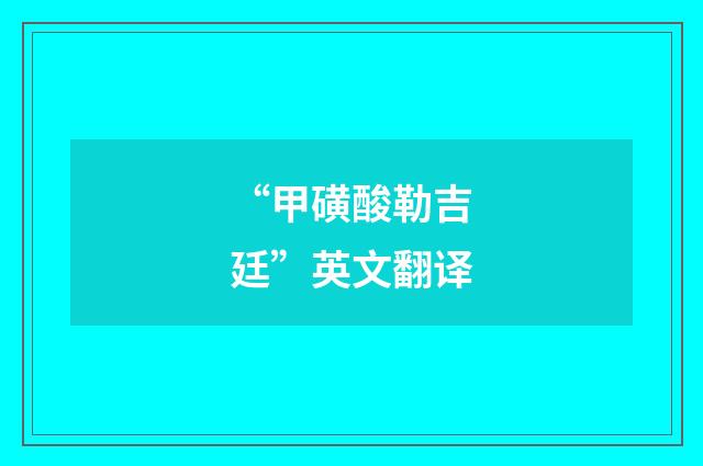 “甲磺酸勒吉廷”英文翻译