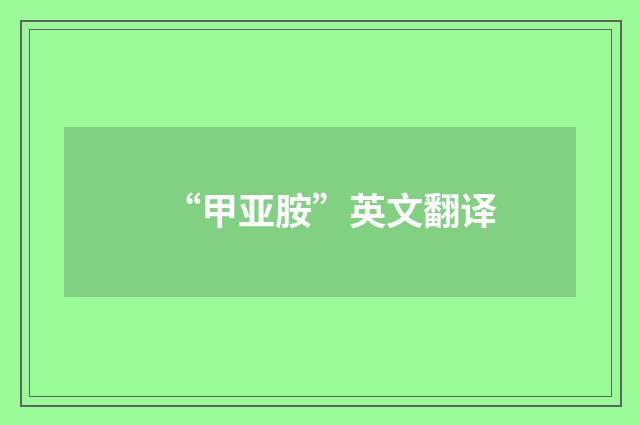 “甲亚胺”英文翻译