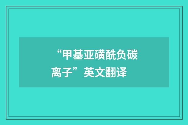 “甲基亚磺酰负碳离子”英文翻译