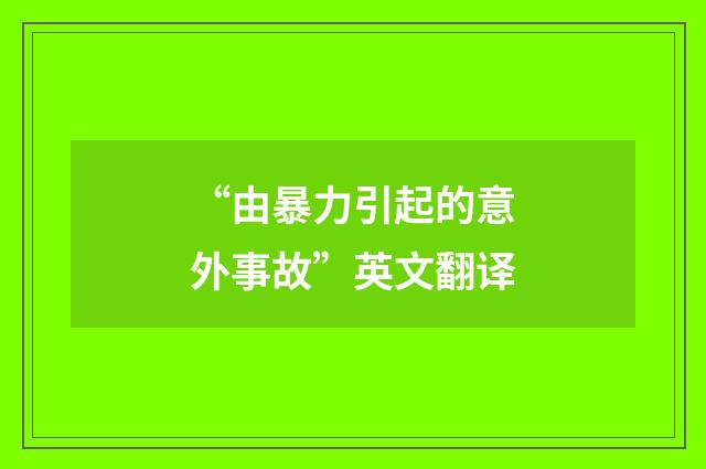 “由暴力引起的意外事故”英文翻译