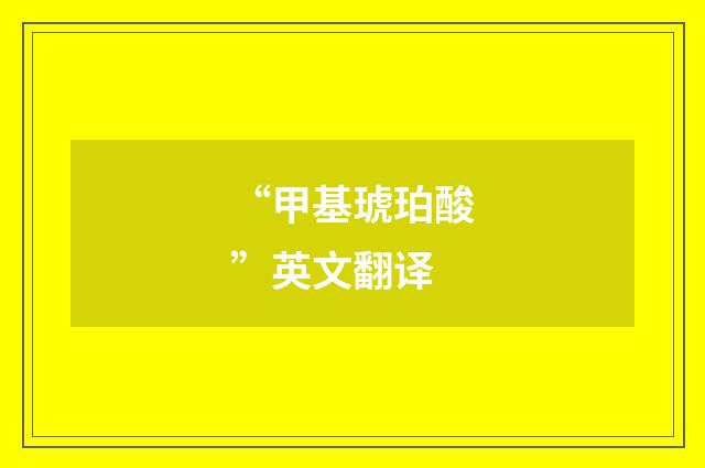“甲基琥珀酸”英文翻译